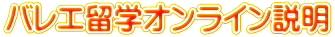 バレエ留学オンライン説明 
